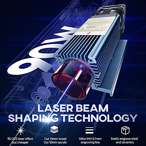 SCULPFUN S9 Laser Engraver, 90W Effect High Precision CNC Laser Engraving Cutting Machine, High Energy Laser Cutter for 15mm Wood, 0.06mm Ultra-Fine SCULPFUN