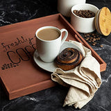 Wooden Square Trays for Serving - Five Piece Nested Breakfast Tray - Wood Crafts Trays for Organizing | Bathroom Tray - Food Trays for Party Buffet Hammont