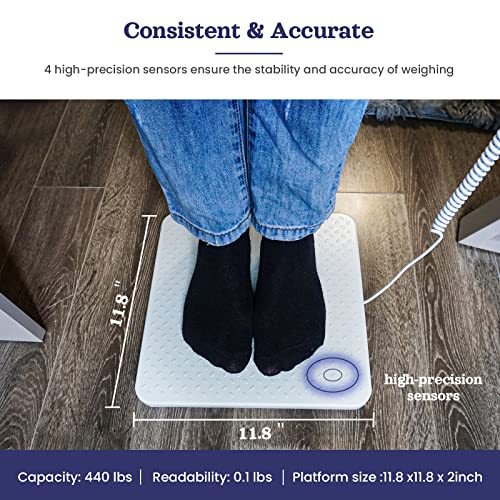 ScaleBelly Professional Physician Scale, 440 lb Home Gym Office Medical Floor Scale, High Capacity Scale for Wrestler Powerlifters ScaleBelly