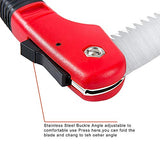 FLORA GUARD Folding Hand Saw, Camping/Pruning Saw with Rugged 7.7 Inch Blades Professional Folding Saw Razor Tooth Sharp Blade Solid Grip(Red) FLORA GUARD