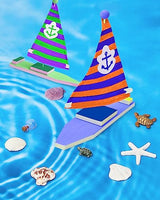 Jenaai 10 Pcs DIY Wooden Boat Kits Wooden Sailboat to Paint Decorate Unfinished Wood Blank Craft Model Boat Toy Sailboat Building Activities for Kids Jenaai