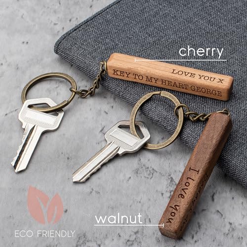 Custom 4 Sided Keychain, Personalized Key Chain with Name, Message | Cherry | Engraved Keychain for Men, Women, Boyfriend, Girlfriend, Customizable Personalized Favors