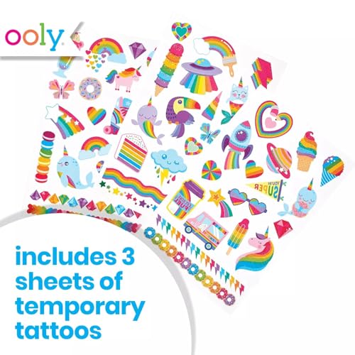 OOLY Tattoo-Palooza Over 50 Safe Non-Toxic Temporary Tattoos for Kids, Fake Tattoos as Party Favors for kids 4-8, Goodie Bag Stuffers for Birthday - WoodArtSupply