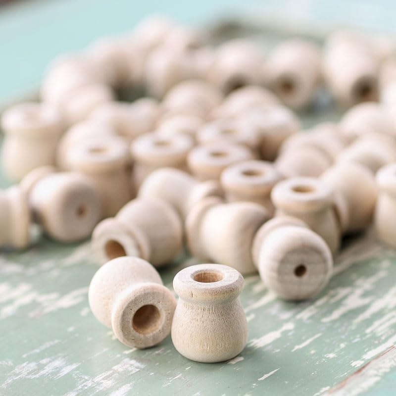 Factory Direct Craft Pack of 135 Unfinished Wood Candle Cups - Made in The USA Blank Wooden Bean Pot Candle Holders DIY Wood Turnings (Size 5/8" H x Factory Direct Craft