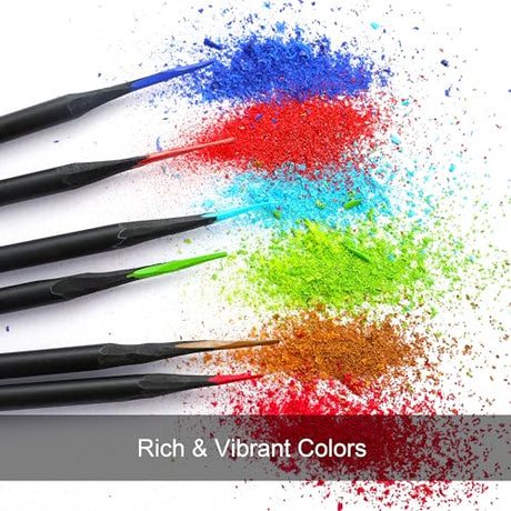 HIFORNY Premium Black Edition Colored Pencils for Adults Coloring – 72 Coloring Pencils with Smooth Pigments,Artists Soft Core,Drawing Pencils Art HIFORNY
