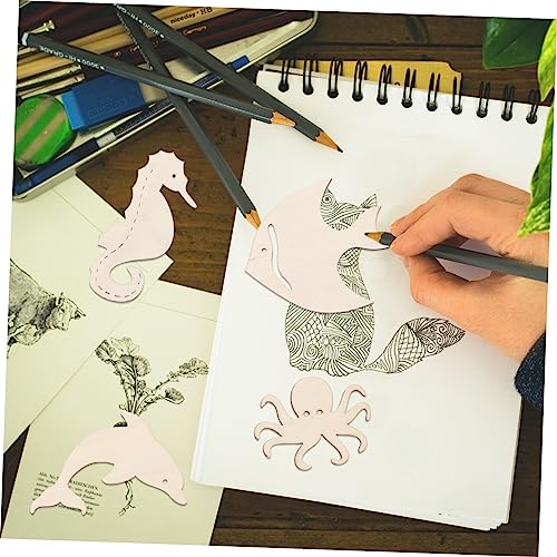 CORHAD 28Pcs Doodle Marine Wood Chips Unfinished Wood Cutout Shapes Wood Seahorse Cutout Wood Nautical Cutout mariposas decorativas para pared Wood CORHAD