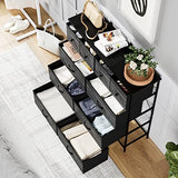 Nicehill Dresser for Bedroom with 10 Drawers, Storage Drawer Organizer, Tall Chest of Drawers for Closet, Living Room, Hallway, Entryway, Fabric Nicehill