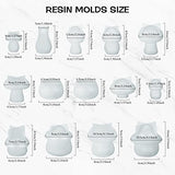 BBTO 14 Pcs Jar Resin Mold Mushroom Jar Silicone Mold Jewelry Holder Container Epoxy Mold Resin Jar Mold with Lid Casting Trinket Box Candle Holder BBTO