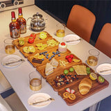 Wood Serving Tray Wooden Platter - 14x6 inch Rustic Wood Party Platters Kitchen Platter Shallow Tray Wooden Narrow Tray With Lip Wood Serving Platter NICEPRING