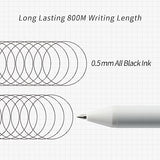 Kaco Eco Friendly Gel Ink Pens 5 Pieces 0.5mm Fine Point Black Ink Pen Set Retractable Office School Supplies Kaco