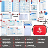 Mini First Aid Kit - 120 Piece Small Waterproof Hard Shell Medical Kit for Car, Home, Office, Travel, Camping, Sports, Outdoor, School - Emergency Atickyaid