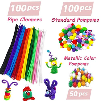 Arts and Crafts Supplies for Kids 1600Pcs DIY Craft Kits Art Supplies Materials Kids Crafts Set with Pipe Cleaners Craft Box Preschool Homeschool