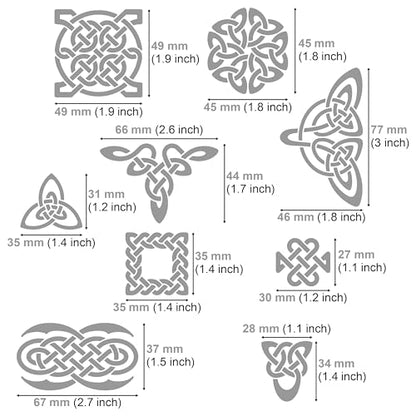 Aleks Melnyk #37.3 Metal Journal Stencil, Pyrography Celtic Patterns, Wicca Stencil, Celtic Knot Stencil, Viking Stencil, Wood Burning Template, Wood - WoodArtSupply