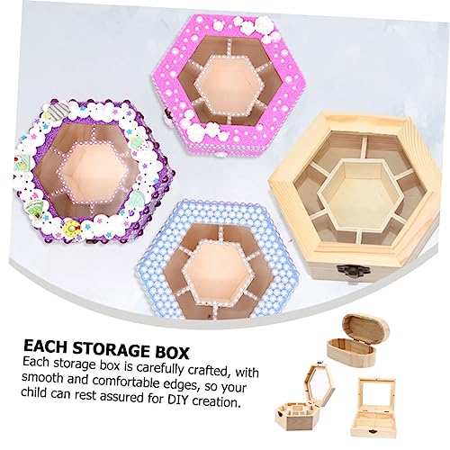 SEWOART 3pcs wooden box ear ringing jewelry for women ring organizer for jewelry necklace storage bag DIY portable jewelry organizer unfinished - WoodArtSupply