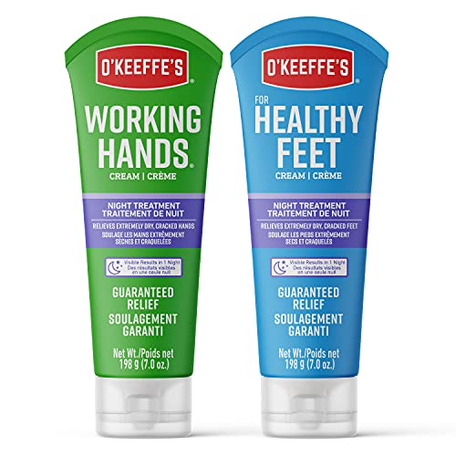 O'Keeffe's Working Hands Night Treatment Hand Cream and Healthy Feet Night Treatment Foot Cream, 7 Ounce Tube O'Keeffe's