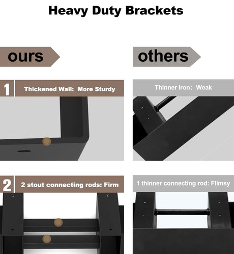 Fiwithy Outdoor Firewood Rack Bracket Kit with 4 Support Bars for Fire Wood Pile Storage, Heavy Duty DIY Fireplace Log Stacking Stand Holder for 2x4 Fiwithy