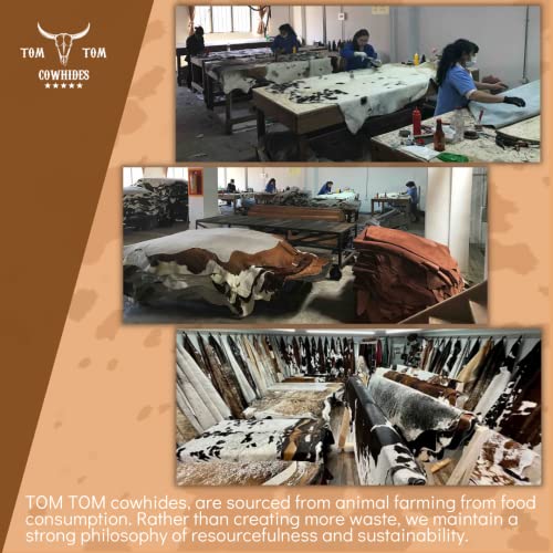 Tomtom Cowhides Nice Variety 15 Pieces Hair on Cow Hide Scrap Leather Hide Remnant (15) Pieces of Approx. 8" x 8" TOM TOM COWHIDES