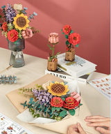 3D Wooden Puzzles Flower Bouquet Model Kit Building Set For Adults, Wooden Flowers Building Toy Botanical Collection, Creative Gift Ideas for Home Wowood