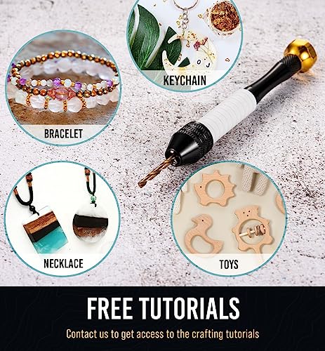 Pin Vise Small Hand Drill for Jewelry Making - Craft911 Manual Craft Drill Sharp HSS Micro Mini Twist Drill Bits Set for Resin, Rotary Tools for Craft911