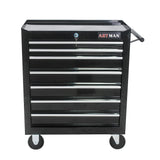 Rolling Tool Cart with Drawers and Wheels Mechanics Tool Cabinet Heavy Duty Lockable Tool Chest Multifunctional Tool Cart (7 Drawers, Black) KIYOMING