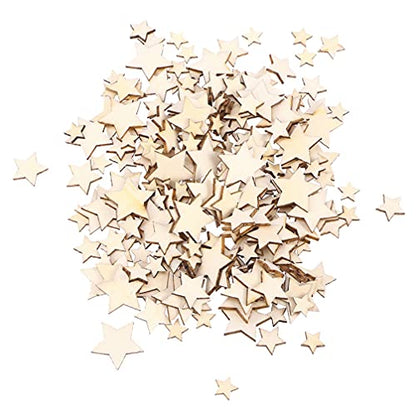 MILISTEN 100pcs Handmade Jewelry Miniature Star Embellishments Pentagram Shaped DIY Wooden Slices Star Wooden Unfinished Wood Pentagram Blank Wooden