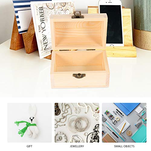 Zerodeko 1pc Pirate Treasure Chest Wooden Box Unfinished Kids Storage Organizer for Boys Craft Boy Gifts Wood Crates Jewelry Kids Treasure Chest Zerodeko