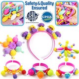 FUNZBO 500+ Snap Pop Beads for Kids Jewelry Making - Kids Crafts for Kids Ages 4-8, 6-8, Arts and Crafts Supplies, Kids Toys for Girls 3 4 5 6 7 8 9 FUNZBO