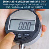 ALLmeter Digital Table Saw Gauge with 0~1 inch Dial Indicator and 3.2 inch Long Anodized Aluminum Bar for Work Shop Machinery, Table Saws, and ALLmeter