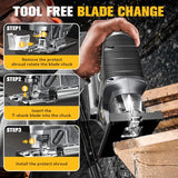 Cordless Jig Saw for Dewalt 18v 20v Max Battery, Jigsaw Tool Brushless,Variable Speed 2900 RPM, Bevel Angle (0°-45°), 3 Orbital Action, LED Light for Cerycose