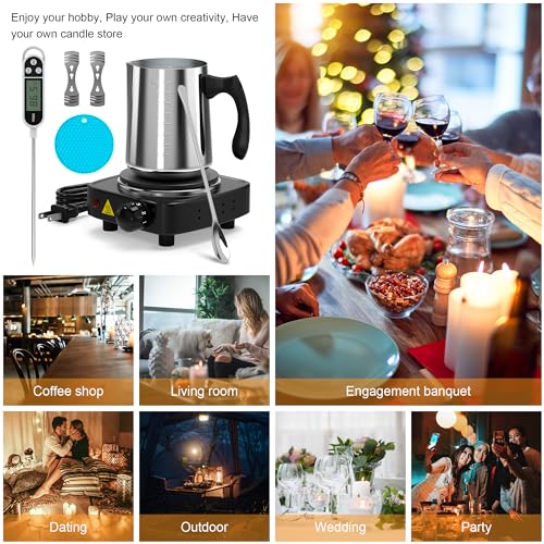 Ohcans Candle Making Kit with Electronic Hot Plate, Candle Making Kit for Adults, DIY Starter Candle Making Supplies, with 900ml Candle Make Pouring Ohcans