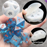 PJOY Resin Dice Molds, Food-Grade Silicone Molds for 7Pcs Sharp Edged Dice Set, DND Resin Mold for DIY Dices Making, Ideal for Dice Lovers Gift(2 PJOY