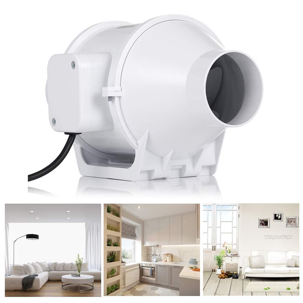 Hon&Guan 3 Inch Duct Fan, High Efficiency Inline Fan Mixed Flow Ventilation System Exhaust Air Fan for Bathroom, Kitchen, Grow Tent, 3D Printer (S Hon&Guan