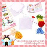 Pllieay Kids 10-in-1 Cross Stitch Beginner Kit for Kids, Includes Instruction of 10 Different Patterns, 10 Blank Plastic Canvas for Needlework, and Pllieay