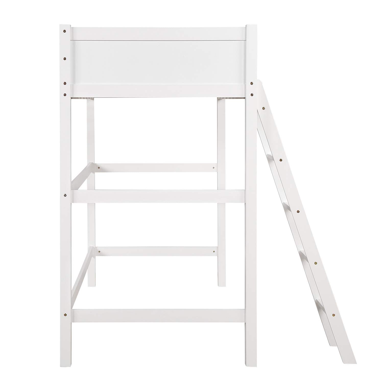 High-Quality Twin Size Wooden Loft Bed with Ladder and Safety Rail by Harper & Bright Designs - WoodArtSupply