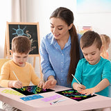 ZMLM Rainbow Scratch Paper Kit: 117Pcs Magic Art Craft Stuff Supplies Black Drawing Pad for Age 3-12 Kids Children Girl Boy DIY Toy Activity ZMLM