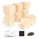Aiminjey Wooden Furniture Legs, 6 Inch Solid Wood Unfinished Replacement Bun Feet Sofa Couch Chair Ottoman Loveseat Cabinet Legs Set of 4 (6inch- Aiminjey
