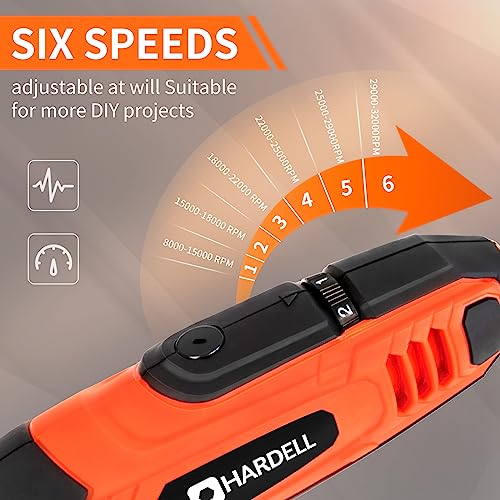 HARDELL Rotary Tool Kit, 130w Rotary Tool with 95 Pcs Accessories,Flex Shaft, 6 Variable Speed for Crafting Projects and DIY - WoodArtSupply