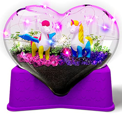 Light Up Terrarium Kit for Kids - Glow and Grow Garden Hands on Activity | Unicorns Gifts for Girls - Unicorn Painting Kit for Kids Arts and Crafts