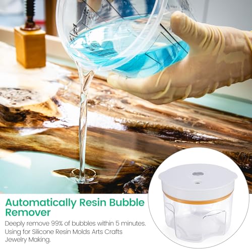 Resin Bubble Remover, Faster Remove Bubbles Within 5 Mins, Wide Vacuum Degassing Chamber, Compact Epoxy Resin Airless Machine for Silicone Resin weishan