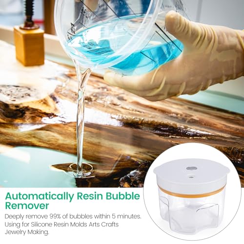 Resin Bubble Remover, Faster Remove Bubbles Within 5 Mins, Wide Vacuum Degassing Chamber, Compact Epoxy Resin Airless Machine for Silicone Resin - WoodArtSupply