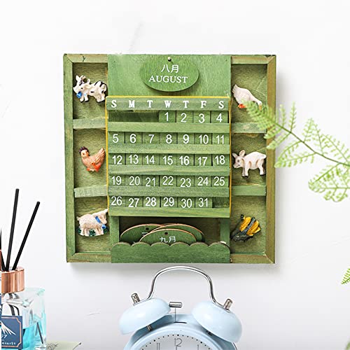 Retro Wood Calendar Removable Blocks Perpetual Wall Calendar DIY Calendar Unique Retro Wall Mounted Calendar DIY Annual Plan Calendar Reusable ikasus