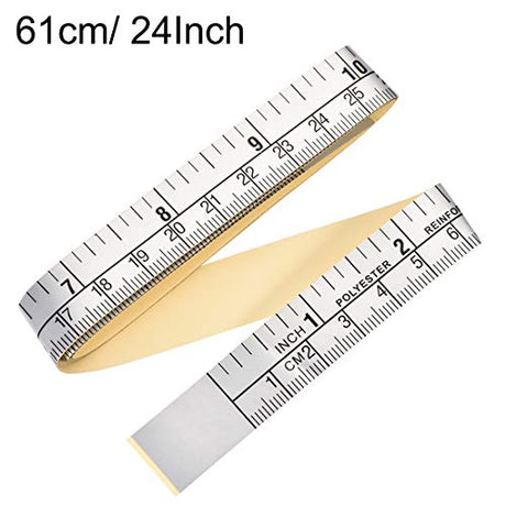 uxcell Self-Adhesive Measuring Tape with Fractions 24 Inches 60cm Workbench Ruler, Peel and Stick Measure Tape for Woodworking, Saw, Drafting Table uxcell