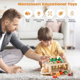 OESSUF Montessori Toys Toddlers Wooden Educational Toys for Baby Boys Girls, Shape Sorting & Matching Fine Motor Skills Toys, Birthday Gifts for Kids OESSUF