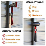 MUTUACTOR Heavy Duty Magnetic Hooks,Strong Magnetic Mop Broom Holder Wall Mount,No Drilling Movable Broom Clip Mop Rack for Garage Kitchen Laundry MUTUACTOR