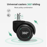 FURWOO Low Roller Seat PU Leather Rolling Stool Step Stool Mechanic Stool on Wheels for Home Office Garage Shop Black FURWOO