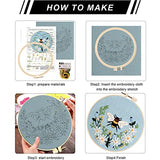 Lukinbox Embroidery Starter Kit for Beginners, 3 Sets Cross Stitch Kits for Adults, Include Embroidery Clothes with Cute Bees and Flowers Patterns, 1 Lukinbox