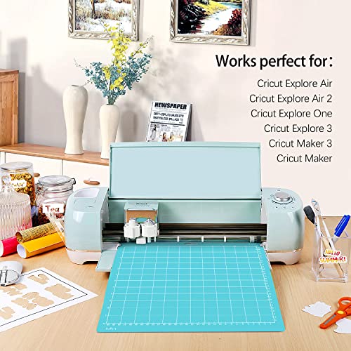 Gwybkq Cutting Mat 8 Packs for Cricut Explore One/Air/Air 2/Maker 12x12 Variety Grip Non-Slip Durable Mats Sticky (Light,Standard,Strong) Grip