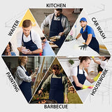 ROTANET Extra Large Apron for Men Adjustable Bib Apron with 2 pockets Cooking Apron for Women Chef Water & Oil Resistant Navy Blue ROTANET