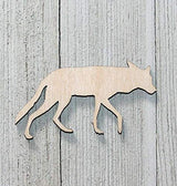 12" Wolf Unfinished Wood Cutout Crafts Door Hanger Paintable Wreath Cabin Sign AG-Dwood