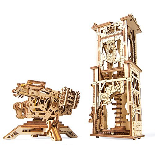 UGEARS Archballista-Tower Mechanical 3D Model, Wooden Brainteaser for Adults and Teens, Birthday Gift UGEARS